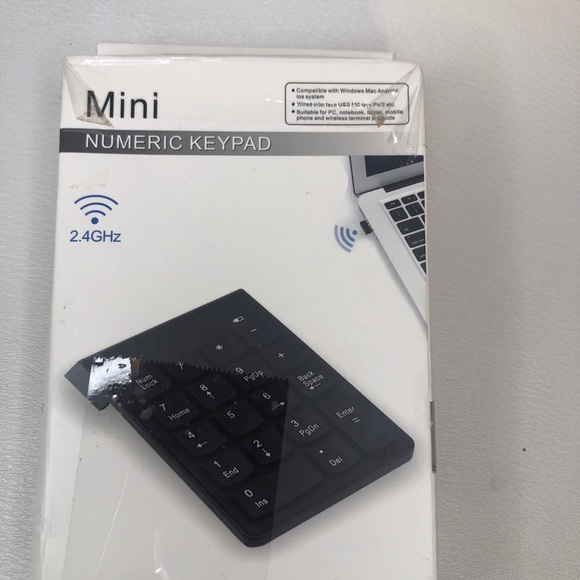 Mini Numeric Keypad 2.4Ghz Windows, Android, Inalámbrico New Black - Picture 2 of 6